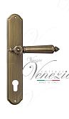 Дверная ручка Venezia на планке PL02 мод. Castello (мат. бронза) под цилиндр
