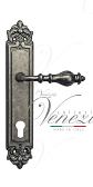 Дверная ручка Venezia на планке PL96 мод. Gifestion (ант. серебро) под цилиндр