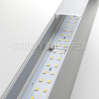 Линейный светодиодный подвесной односторонний светильник 103см 20Вт 4200К матовое серебро 101-200-30